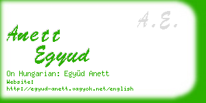 anett egyud business card